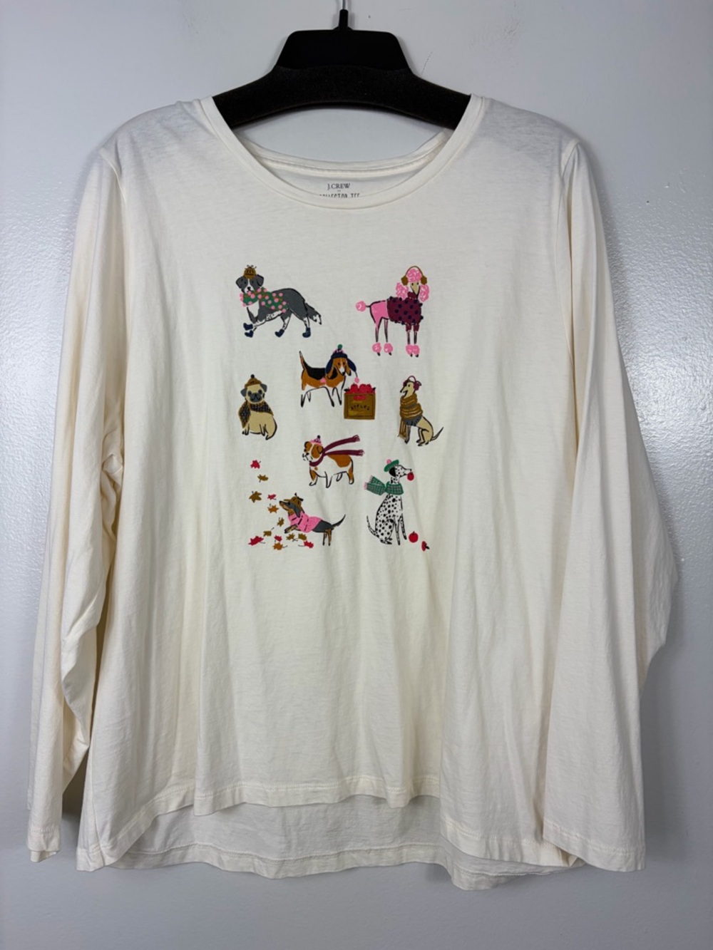 J. Crew Long-Sleeve Fall Dogs Graphic Tee 3X